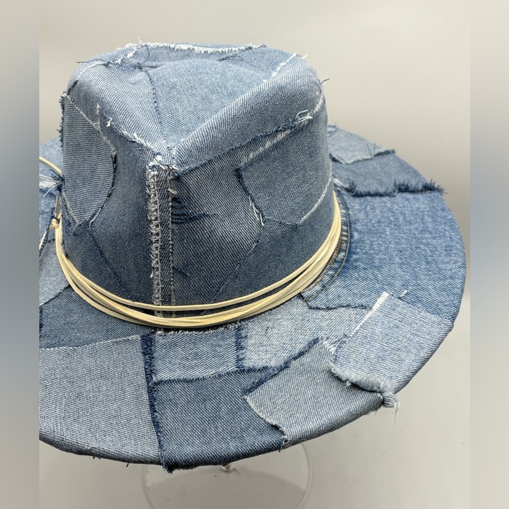 Distressed Patchwork Denim Rancher - Picture 4 of 7